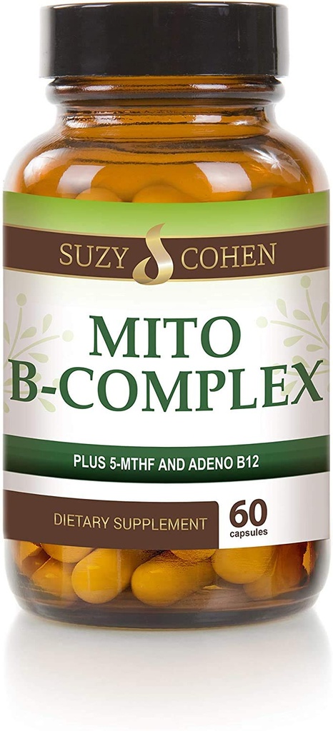 Suzy Cohen, Mito B Complex Συμπλήρωμα διατροφής, 5-MTHF, Adeno B12, Υποστήριξη μεθυλίωσης, Υποστηρίζει Υγιές Νευρικό Σύστημα, Ενισχύστε την ενέργεια, Βιταμίνη Β, 60 Υπηρεσίες