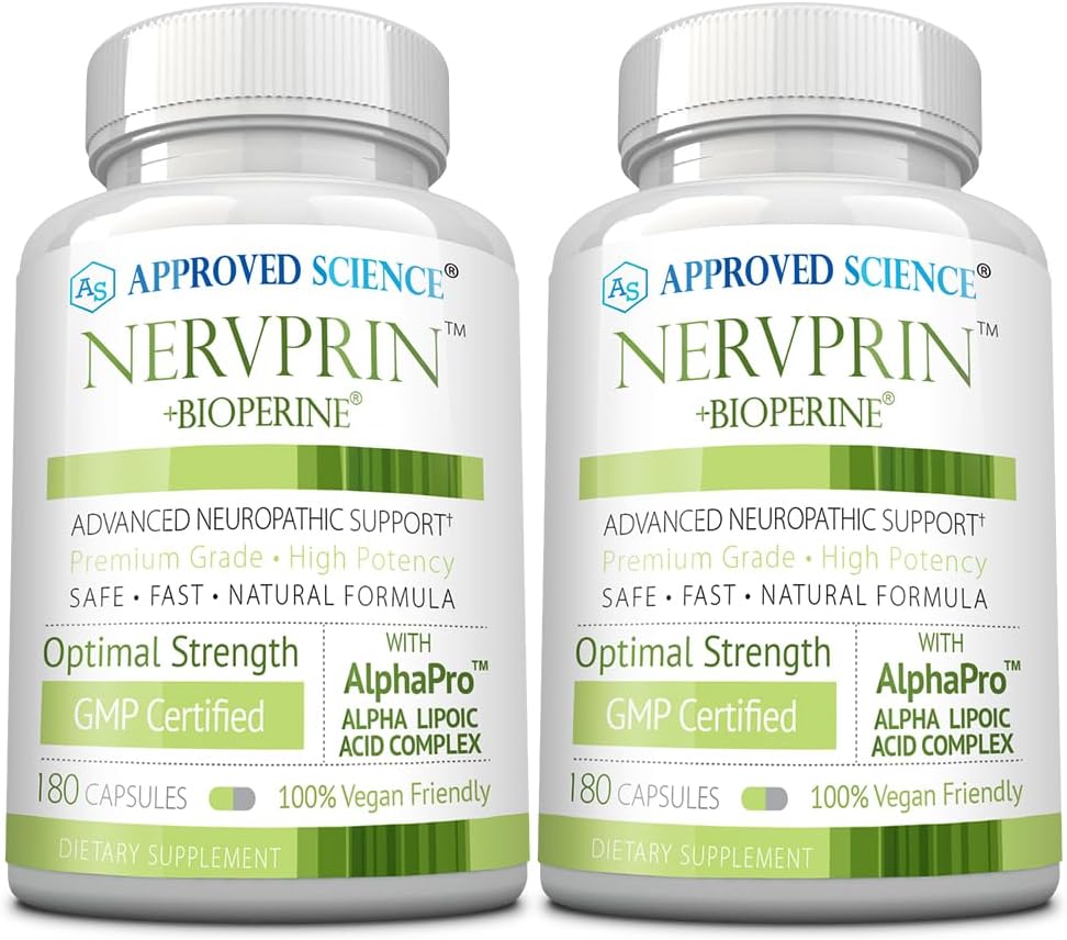 Εγκεκριμένη Επιστήμη Nervprin - Nerve Support - Benfotiamine, B12, R-Alpha-Lipoic Acid, Corydalis, Boswellia, BioPerine - 360 Κάψουλες - Κατασκευασμένο στις ΗΠΑ