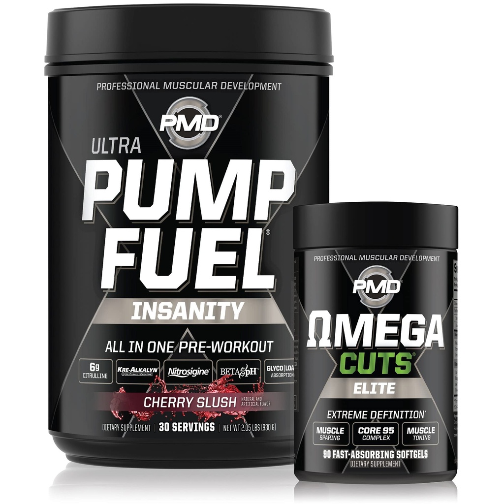 Αθλήματα PMD Ultra Αντλία Fuel Insanity - Προ προπόνηση – Cherry Slush (30 υπηρεσίες) Αθλητισμός Ωμέγα κόβει Elite Θερμογόνο Fat Burner (90 Softgels)