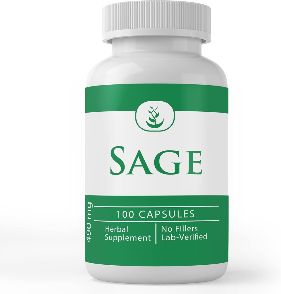PURE ORIGINAL INGREDIENTS Sage, (100 κάψουλες), πάντα καθαρό, χωρίς πρόσθετα ή πληρωτικά, Εργαστήριο Επαληθευμένο