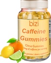 Bizi Caffeine Gummies για άνδρες και γυναίκες, Ενεργειακό συμπλήρωμα για την ενίσχυση της εστίασης, Καφεΐνες Gummies για ενήλικες, 30mg καφεΐνη ανά Gummy, Εσπεριδοειδή Γεύση (60 ct)