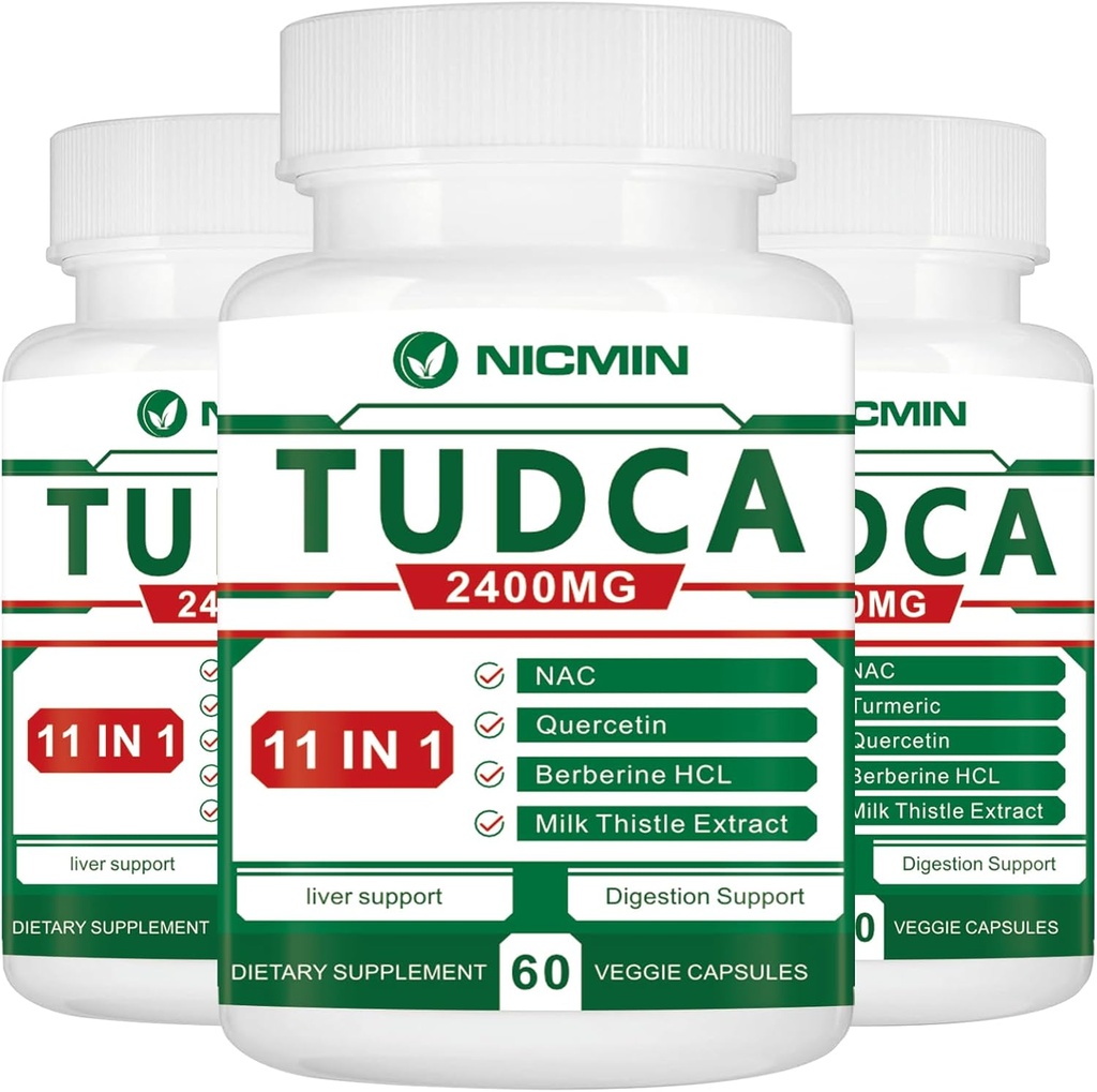 TUDCA Συμπληρώματα 2400MG, Bile Salts Complex για Liver Detox & Gallbladder Cleanse, Αντιγηραντική για άνδρες και γυναίκες, Digestive Health 180 κάψουλες