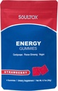 Soultox Energy Mushroom Gummies Φράουλα - Vegan Formula με Ginseng, Cordyceps, καφεΐνη, βιταμίνη B12 - ενισχύει την ενέργεια και τη γνωστική λειτουργία - φυσικά συστατικά - 10 Πακέτο