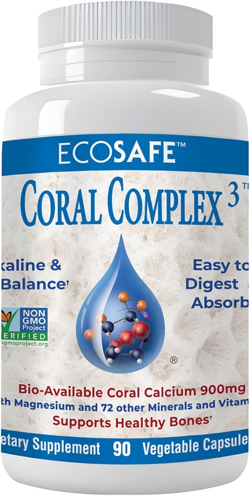 Coral Complex 3 - Coral Calcium 900 mg με Βιταμίνη D3 1200 IU και Μαγνήσιο168 mg - 90 κάψουλες χορτοφάγων