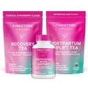 Pink Stork Postpartum Essentials Kit – Ισορροπία ορμονών, ανάκτηση & Mood Υποστήριξη για τις νέες μητέρες – Μεταγεννητικές Βιταμίνες Ashwagandha + Herbal Teas for Strress Relief, Energy, Sleep – Give Set – Vegan, Organic