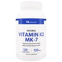 ML Naturals Φυσική βιταμίνη K2 MK-7 120 mcg 120 κάψουλες λαχανικών. Φυσικό MK-7/99% All-Trans MK-7. Υποστηρίζει την υγεία των οστών και της καρδιάς, βοηθά στην προώθηση της αγγειακής υγείας, NSF-Certified & cGMP-Compliant.