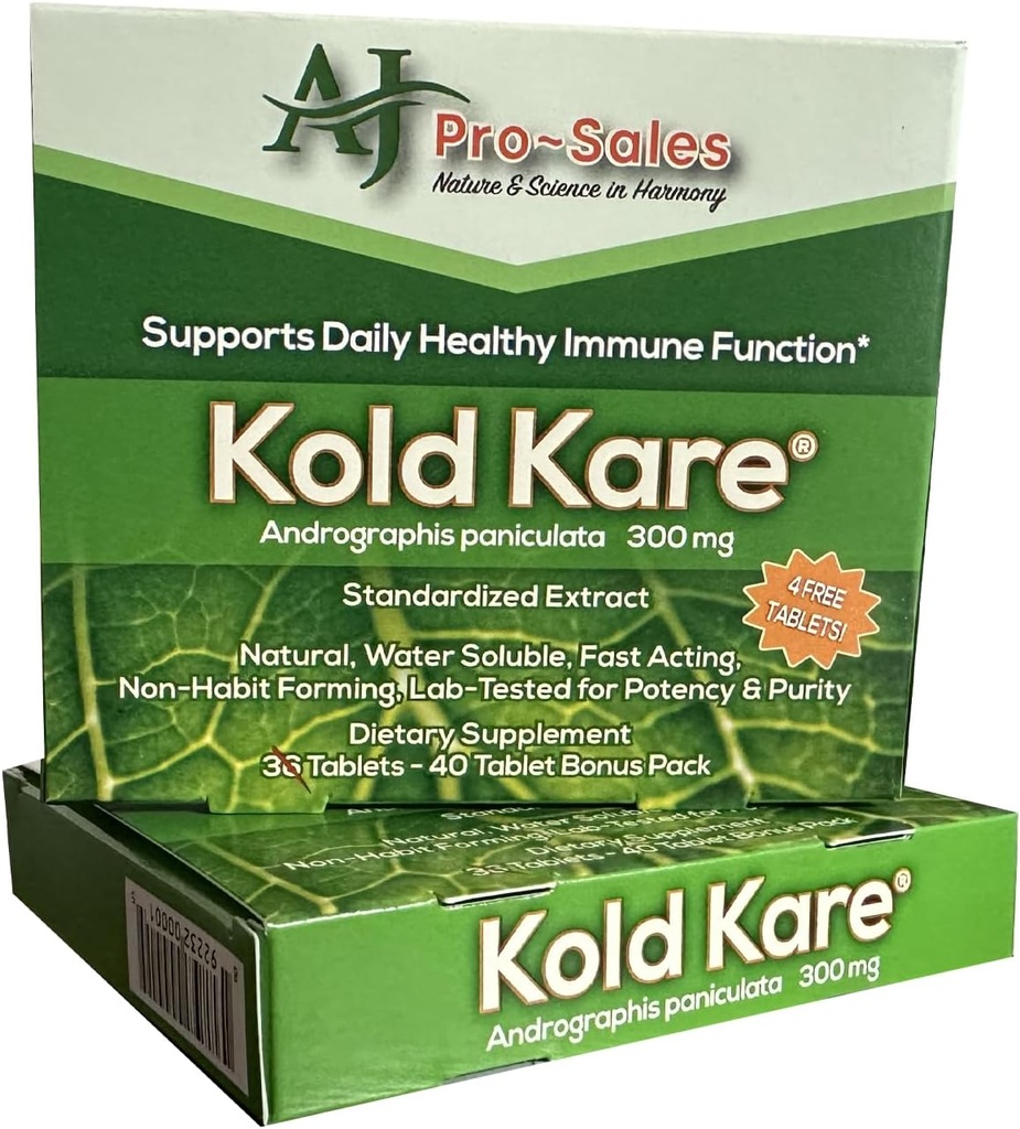 Kold Kare Daily Immune Health Function, 40 Count, Pack of 2 - Effective Against Cold, Sinus, Allergy Symptoms | Non-Habit Forming | No Side Effects