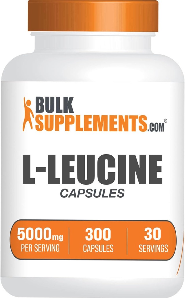 BulkSupplements.com L-Leucine Capsules - Leucine Supplements, Amino Acid Supplement - Gluten Free, 10 Capsules per Serving (5000mg), 300 Count (Pack of 1)