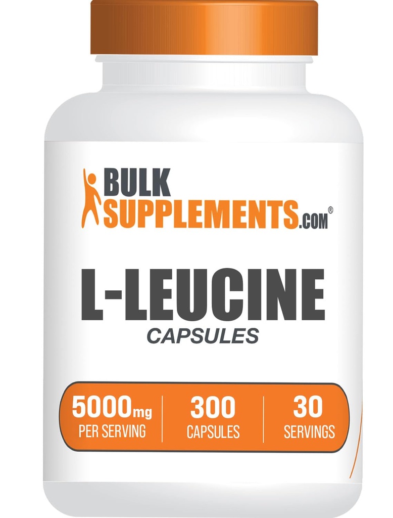 BulkSupplements.com L-Leucine Capsules - Leucine Supplements, Leucine Amino Acid, BCAA Supplements, Leucine 5000mg - Gluten Free, 10 Capsules per Serving - 30-Day Supply, 300 Capsules