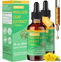 Organic Mullein Drops for Lung Cleanse, Ισχυρό 1700mg Mullein Leaf Extract για Ανοσοποιητική & Αναπνευστική Υποστήριξη, Φυσικό συμπλήρωμα Mullein Βαφής Drops Non-GMO & Vegan, 2 Fl Oz