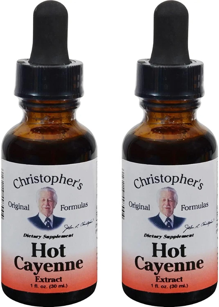 Christopher's Original Formulas Hot Cayenne Extract, 1 fl oz - Φυσικό συμπλήρωμα βοτάνων - Συσκευασία των 2
