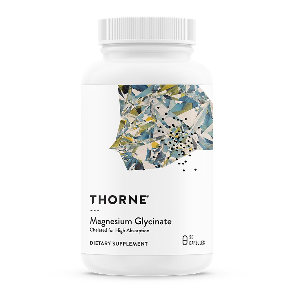 THORNE - Magnesium Glycinate - Supports Restful Sleep, Muscle Relaxation, Heart Health & Metabolism* - Chelated Magnesium Capsules - Third-Party Certified - Gluten, Dairy & Soy-Free - 90 Servings