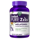 ZzzQuil PURE Zzzs Μελατονίνη Gummies, Βοήθεια ύπνου, Μελατονίνη 2mg, με Χαμομήλι & Λεβάντα, Μελατονίνη Gummies ύπνου, Βοηθήματα ύπνου για ενήλικες, Wildberry Vanilla Flavored, 72 Gummies ύπνου