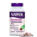 Natrol Fast Dissolve Melatonin 1 mg, Sleep Support for Adults