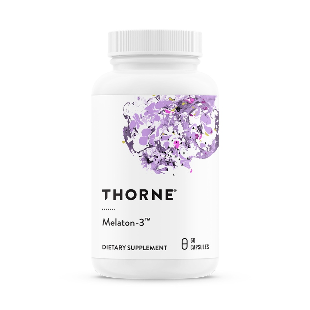THORNE - Melaton-3-3 mg Melatonin Supplement - Supports Normal Circadian Rhythms, Restful Sleep & Relaxation* - NSF Certified for Sport - Gluten, Dairy & Soy-Free - 60 Capsules