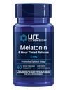 Life Extension Melatonin 6 Hour Timed Release, 3 mg, Extended- Release Formula for Optimal Sleep Support, Healthy circadian Rhythms, Cellular Defense, Gluten- Free, Μη ΓΤΟ, Χορτοφαγικά, 60 δισκία