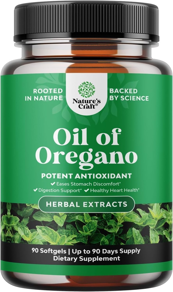 Wild Oil of Oregano Softgels - Gentle Detox for Immune Support - Συμπυκνωμένο Oregano Oil Softgels with Carvacrol 70% - Eases Digestion, Gut Balance & Cleanse Body - Trusted Herbal Supplements - 90 Ct