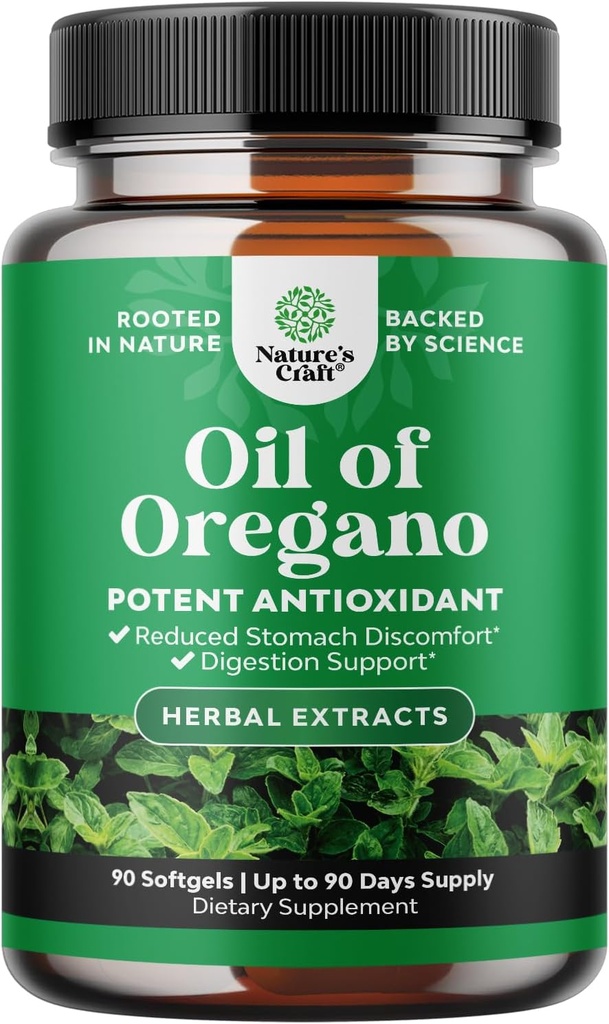 Wild Oil of Oregano Softgels - Gentle Detox for Immune Support - Concentrated Oregano Oil Softgels with Carvacrol 70% - Eases Digestion, Gut Balance & Cleanse Body - Trusted Herbal Supplements - 90 Ct