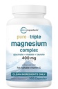 Micro Ingredients Pure Magnesium Complex, 300 Capsules | Triple Magnesium Glycinate, Malate, Taurate with Vitamin C | 100% Chelated | Supports Muscles, Nerves, & Energy | Only Active Ingredients