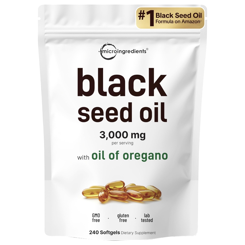 Micro Συστατικά Black Seed Oil Softgels, 3.000mg, 240 Count 