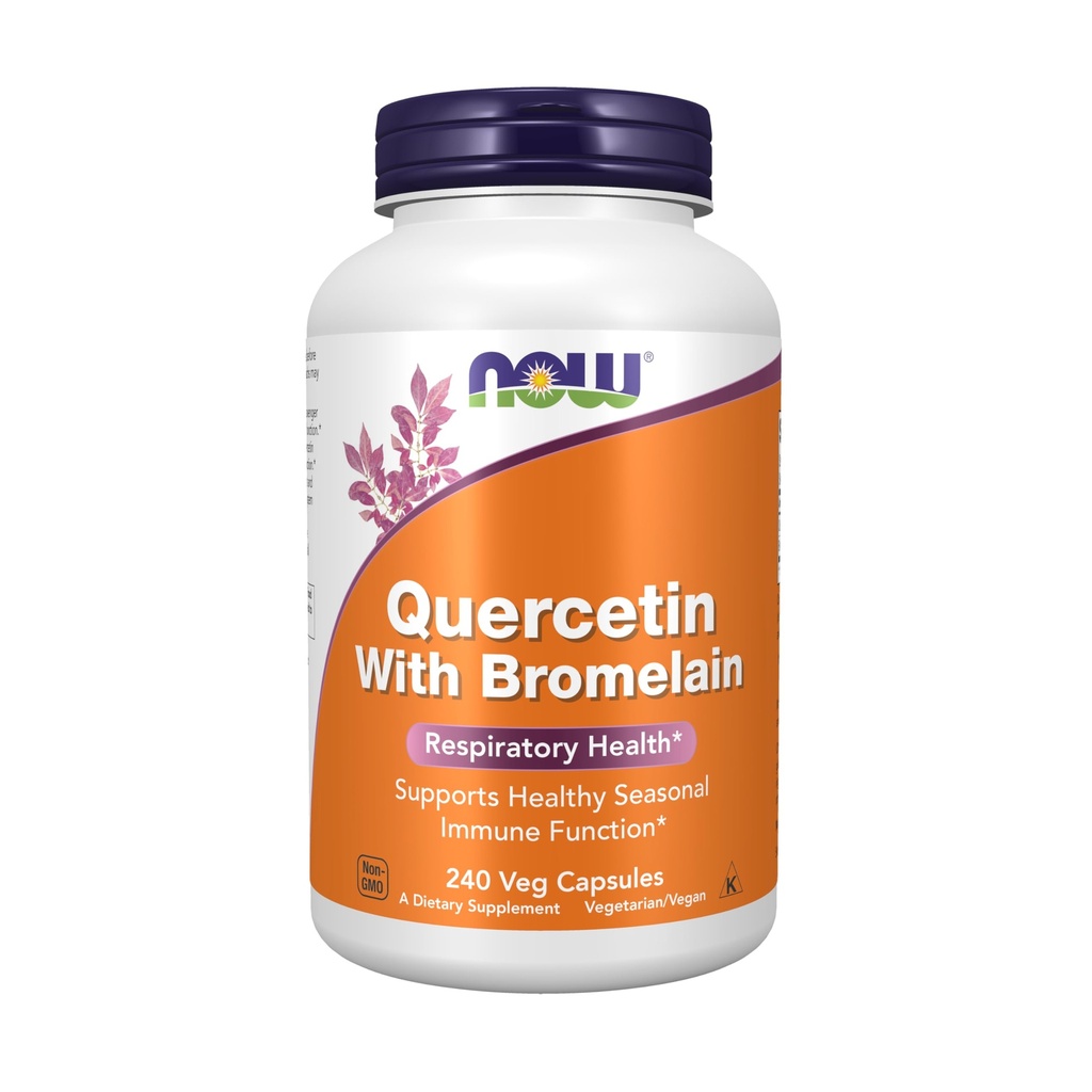 Τώρα Συμπληρώματα Τροφίμων, Quercetin με Bromelain, Ισορροπημένο ανοσοποιητικό σύστημα *, 240 Κάψουλες Veg