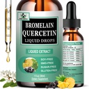Quercetin Υγρές σταγόνες, Quercetin με Bromelain Elderberry Nettle Leaf Vitamin C Υγρά συμπληρώματα, Υψηλή απορρόφηση Quercetin Υγρές σταγόνες για γυναίκες άνδρες, Υγιής Ανοσοποιητική Αντιοξειδωτική υποστήριξη, Μη ΓΤΟ