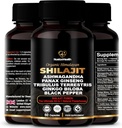 Himalayan Shilajit Capsules with Ashwagandha, Ginseng, Tribulus, Ginkgo & Black Pepper – Vegan, Gluten-Free Botanical Blend for Daily Wellness & Vitality – 60 Capsules