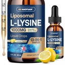 Λιποσωμική L-λυσίνη 1000MG Υγρές σταγόνες, 13-σε-1 Συμπληρώματα Λυσίνης – Μονολαουρίνη, εκχύλισμα φύλλων ελιάς με βιταμίνη C, B6, D3, B12 & Ψευδάργυρο για Κολλαγόνο, Λιπ, δέρμα & Ανοσοποιητική Υποστήριξη για Παιδιά & Ενήλικες, 2oz