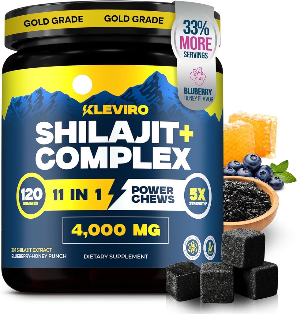 KLEVIRO 30:1 Shilajit Gummies for Men 