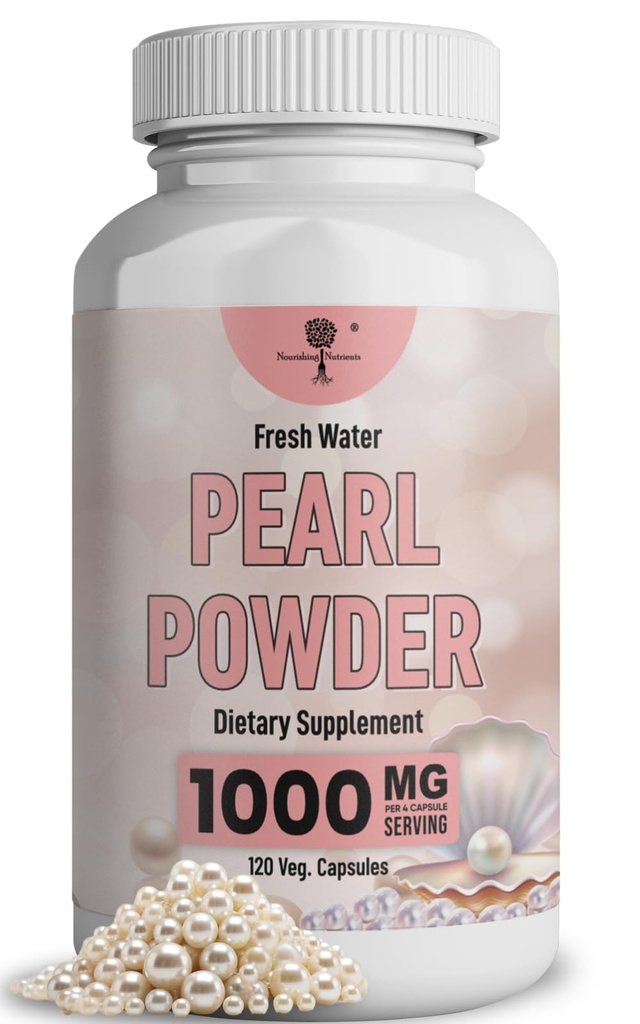 Pearl Powder Supplement for Skin Health - Anti-Gear, Antioxidant & Collagen Production - Healthy Eyes, Hair & Nails, Supports Immunity, Mood and Sleep - Με Calcium & Amino Acids 120 κάψουλες 1000mg