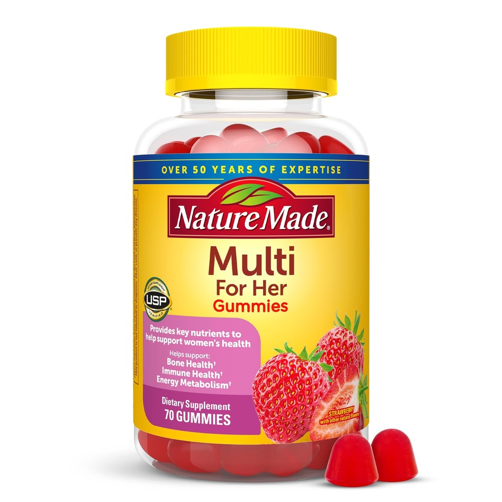 Nature Made Multivitamin For Women, Womens Gummy Multivitamins for Daily Nutritional Support, 70 Multi Vitamin Gummies, 35 Day Supply