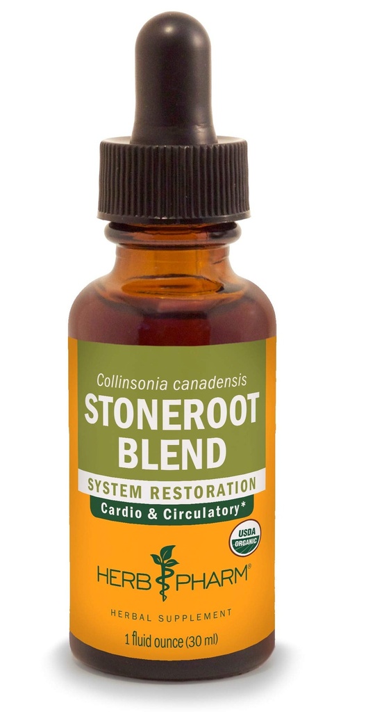 Herb Pharm Certified Organic Stoneroot Blend Liquid Extract for Cardiovascular and Circulatory Support, 1 Oz