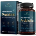 Premium 4-in-1 Probiotic Prebiotic, Postbiotic & Digestive Enzymes for Men & Women – Supports Gut, Digestion & Immunity –Complete Gut Health with Pre, Post, Probiotics & Digestive Enzymes–60 Capsules