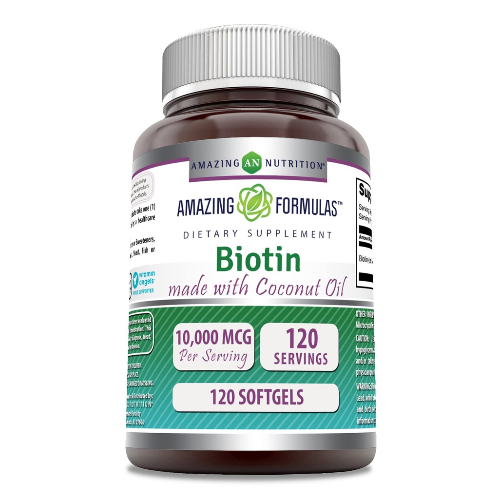 Amazing Formulas Biotin με Extra Virgin Organic Coconut Oil Supplement 