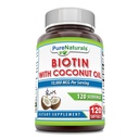 Pure Naturals Biotin 10000 Mcg με Extra Virgin Organic Coconut Oil 120 Softgels 
