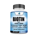 American Standard Συμπληρώματα Biotin 20.000mcg με κερατίνη, σκόνη καρύδας και ψευδαργύρου, συμπλήρωμα βιοτίνης για γυναίκες και άνδρες,120 κάψουλες Veggie, 120 Ημέρα προσφοράς
