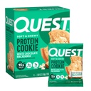 Quest Διατροφή Λευκή σοκολάτα Πρωτεΐνη Macadamia Cookie, 15g Πρωτεΐνη, 1g Ζάχαρη, 2g Καθαρά υδατάνθρακες, Κετό Φιλικό, Υψηλή Πρωτεΐνη, Χαμηλό Καρβίδιο; 4 κόμης