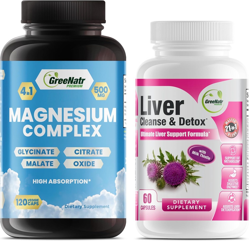 Liver Cleanse Detox & Repair Formula - Γαϊδουράγκαθο γάλακτος, βερβερίνη, Ginger Plus Μαγνήσιο για την καλύτερη λειτουργία ύπνου και μυών
