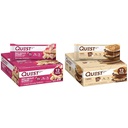 Quest Διατροφή λευκή σοκολάτα Raspberry Protein Bars, Υψηλής πρωτεΐνης, χαμηλής υδατανθράκων, χωρίς γλουτένη, Keto Φιλικό, 12 Count & S'mores Protein Bar, Υψηλής πρωτεΐνης, χαμηλής πρωτεΐνης, χωρίς γλουτένη, Keto Friendly, 12 Count