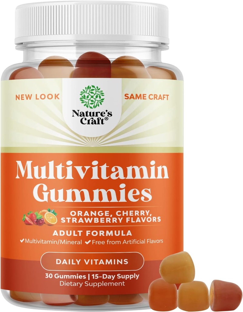 Ισχυρή καθημερινή πολυβιταμίνη Gummies για ενήλικες - Ευεξία Μείγμα της βιταμίνης D A C E B12 Ψευδάργυρος και Βιοτίνη - Ενηλίκων Βιταμίνη Gummy για την Ενέργεια και την Ανοσία - Μη Γλουτένη Γλουτένης και Χαλάλ Gummies 30 Count