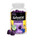 Airborne Elderberry + Zinc & Vitamin C Gummies Για Ενήλικες, Ανοσοποιητική υποστήριξη Βιταμίνη D & Zinc Gummies Με Ισχυρές Αντιοξειδωτικές Βιταμίνες C D & E - 50 Gummies, Γεύσεις Elderberry