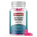 Zinc Picolinate 50 mg, Zinc Gummies Sugar Free, Highly Absorbable Zinc Supplements for Women Kids Adults, Support Kids Teens Growth, Immune Function, Skin Health, Vegan & Organic, 60 Gummies