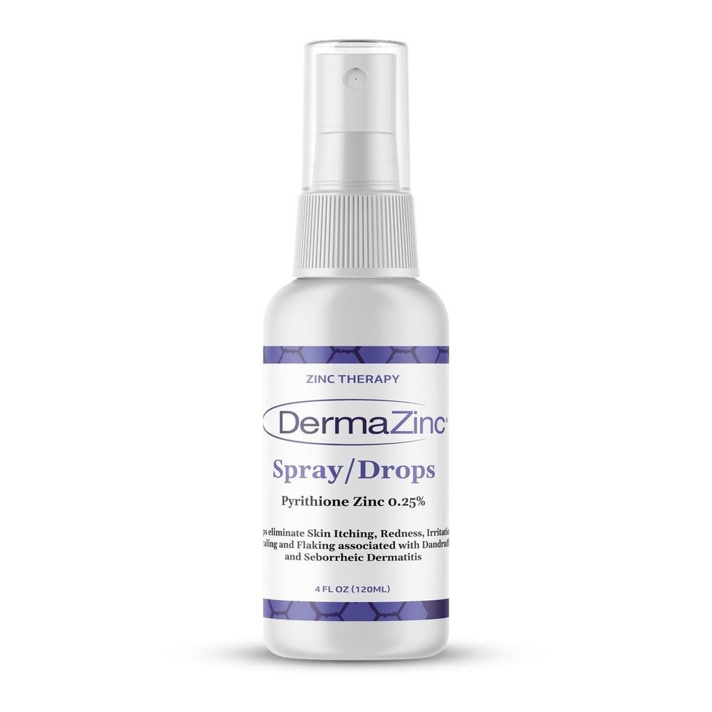 DermaZinc Θεραπεία Spray/Drops, Ψευδάργυρος Σπρέι για την ανακούφιση της διαταραχής του δέρματος σταγόνες για Ψωρίαση, Δερματίτιδα, Έκζεμα, και άλλα συμπτώματα της κατάστασης του δέρματος, 4 ουγγιές