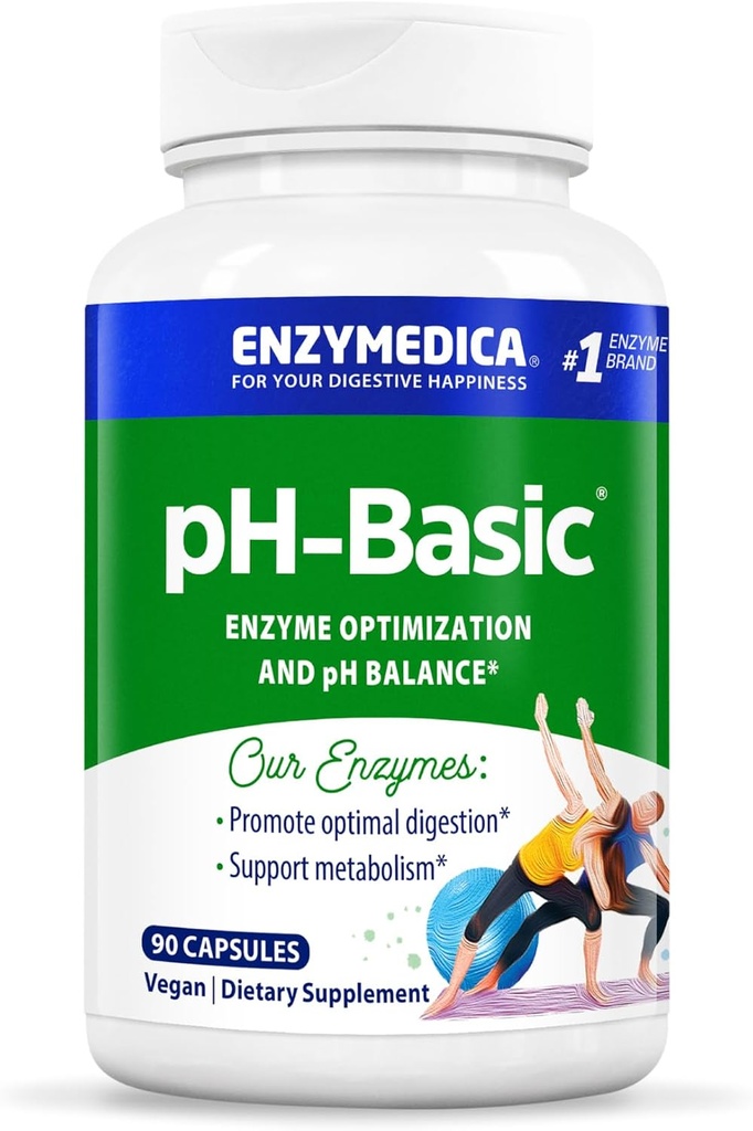 Enzymedica, pH-Βασικό, περιλαμβάνει Digestive Ένζυμα, θρεπτικά συστατικά & βότανα, Υποστηρίζει Υγιή Διέγερση & ισορροπία pH, 90 κόμης
