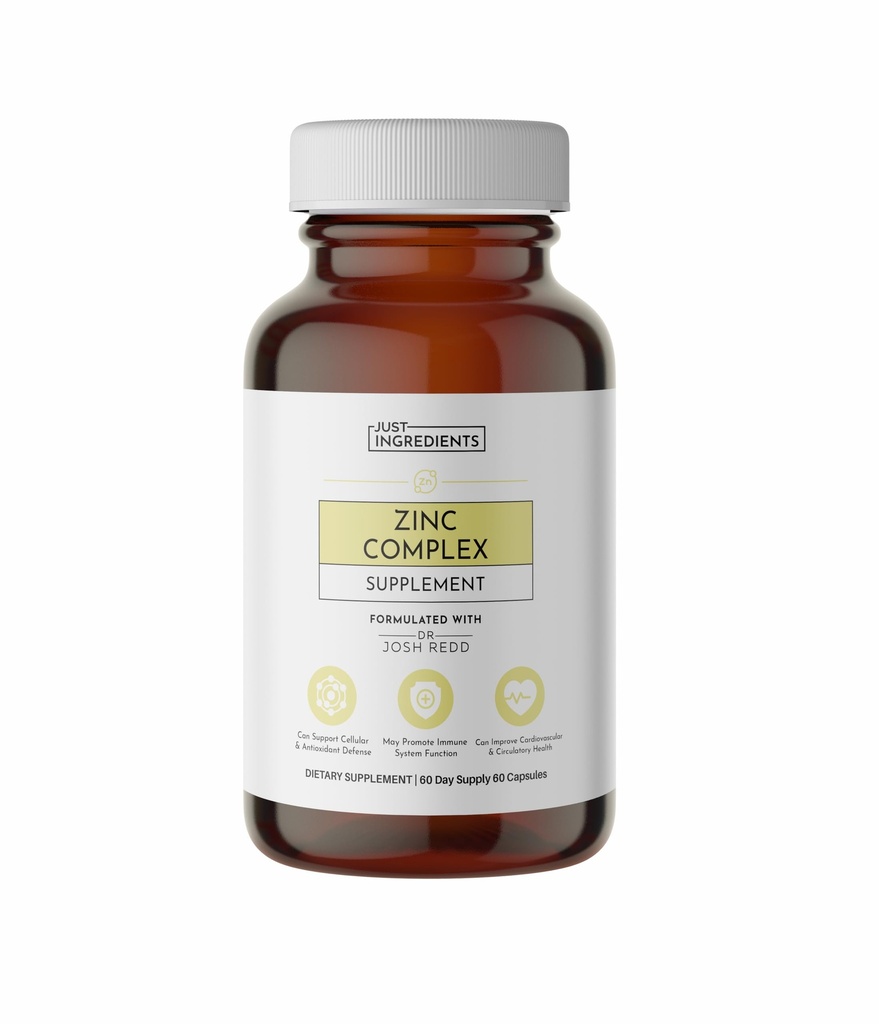 Zinc Complex – Highly Absorbable Supplement with Picolinate & Bisglycinate, Plus Quercetin, Resveratrol, L-Histidine & Copper – Supports Immune Function, Skin, Energy & Cellular Health