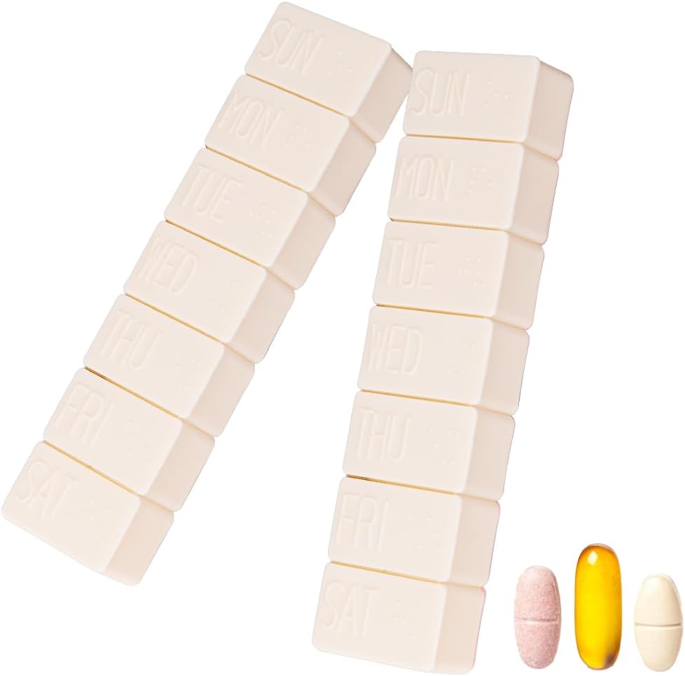 2Pack Weekly Pill Organizer,Extra Large 7 Days Pill Cases Travel Daily Pill Box για το ιχθυέλαιο, τα δισκία ασβεστίου συμπληρώματα και άλλα χάπια βιταμίνης