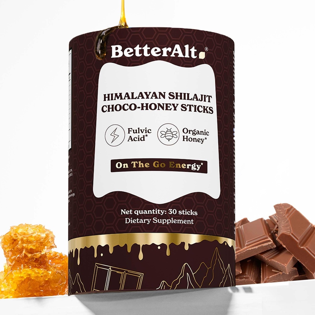 Καλύτερη Alt σοκολάτα Shilajit Honey Sticks 75% Fulvic Acid & 85+ Trace Minerals Σοκολάτα-Εμπλουτισμένο Ακατέργαστο μέλι Ιμαλαΐων Shilajit Energy Booster 30 Sticks Φυσική Σταμίνα & Υποστήριξη αντοχής