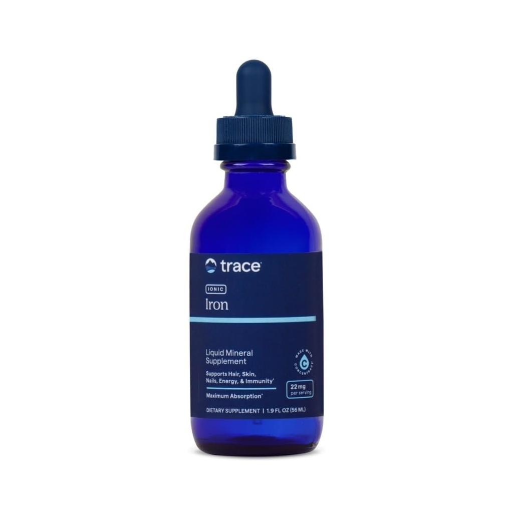 Trace Minerals Ionic Iron 22 mg - Συμπλήρωμα διατροφής για την υποστήριξη του ανοσοποιητικού συστήματος Υγεία & Ενέργεια - Συμπλήρωμα υγρού ιωνικού ιχνοστοιχείου με θειικό σίδηρο - 1,9 fl oz (Περίπου 46 σερβίτσια)