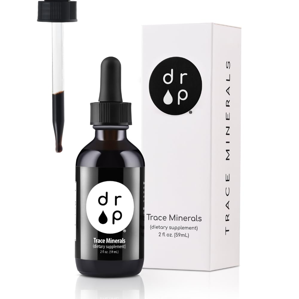 Organic Trace Minerals Electrolyte Drops with Fulvic Acid 2 oz Alkaline Liquid Minerals for Water - Supports Gut Health, Energy, Stamina, and Nutrient Uptake