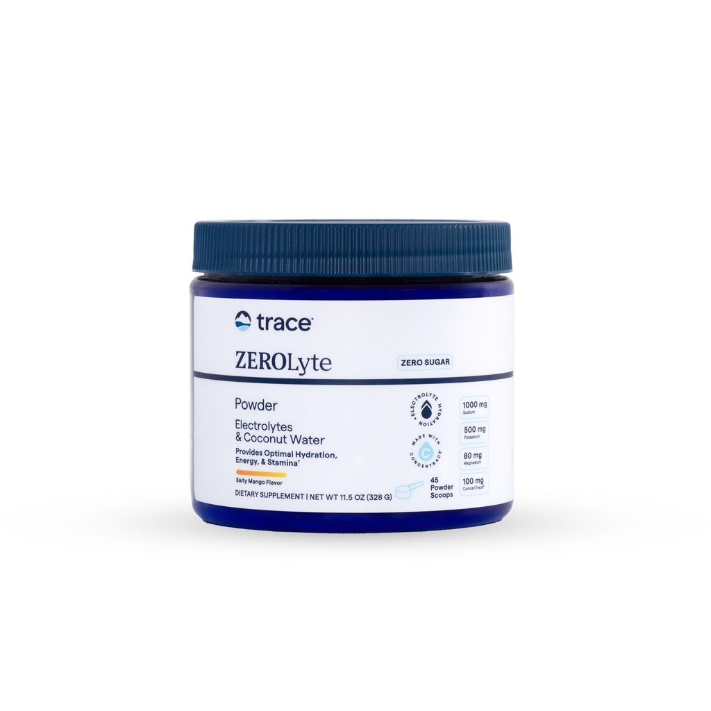Trace Minerals ZeroLyte Canister - Νάτριο & Ηλεκτρολύτη Replenishment - Ενέργεια & Ενυδάτωση Υποστήριξη πόσιμο σκόνη - Nerve & Μυϊκή Λειτουργία Υποστήριξη - Αλμυρό Mango (45 εξυπηρετούν)